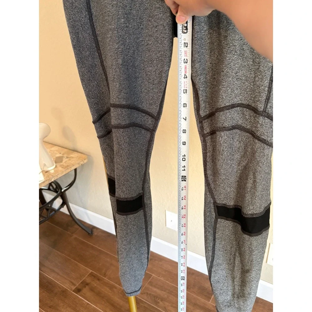 Lululemon Gray Space Dye Mesh Panel Pocket Leggings Yoga Pants Womens Size 8